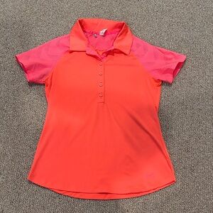 Under Armour Women's Pink and Orange Polo Shirt